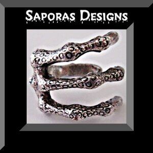 Silver Tone Size 6 Claw Design Ring Biker Gothic Punk Rock Style